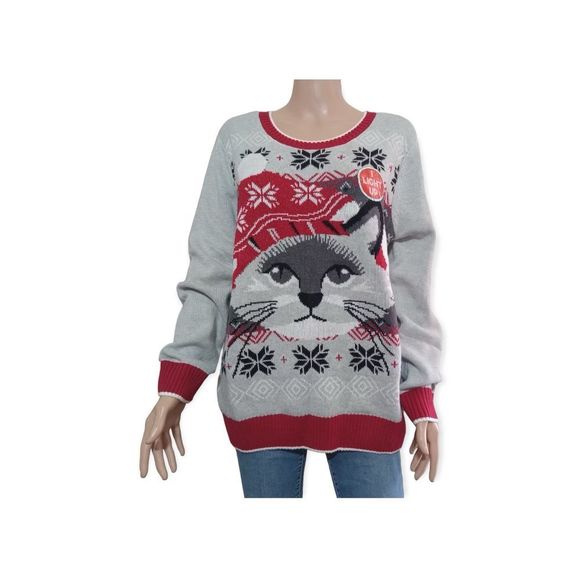 Ugly Christmas Sweater Sweaters Christmas Cat Sweater With Motion